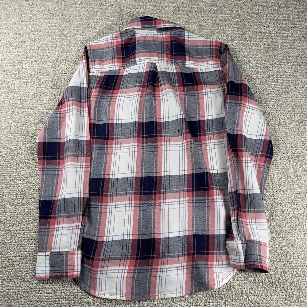 Flag & Anthem Plaid Long Sleeve Shirt Red Blue White Women’s Size XS - Picture 7 of 8